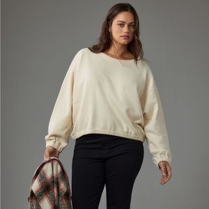 By Anthropologie Boxy Cropped Sweatshirt
